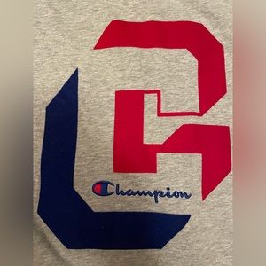 Youth Unisex- Champion Heritage Short Sleeve Grey Tee Shirt. Size Large.